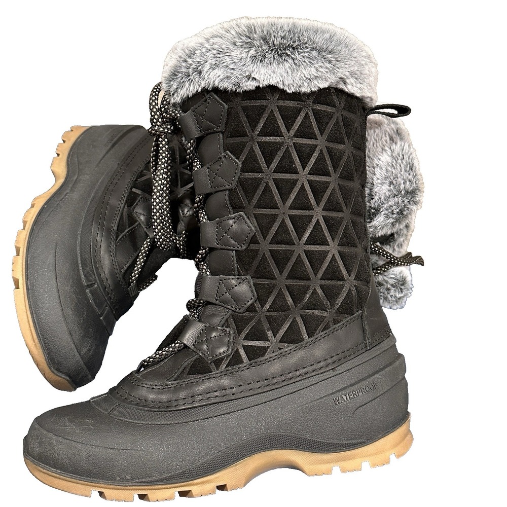 Kamik Snovalley 6 Snow Boots Womens size 6 Waterproof Insulated Leather Winter
